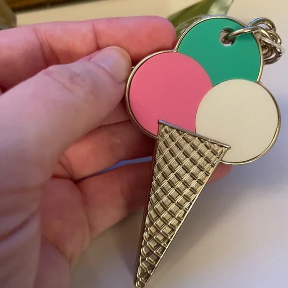 Kate Spade Ice Cream Cone Keychain - Picture 1 of 9